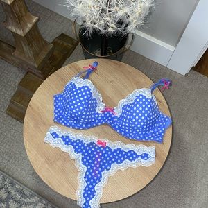 Betsy Johnson Polka Dot Bra & Panty Set